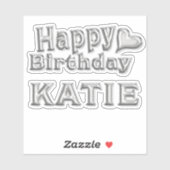 Katie Happy Birthday silver Aufkleber Sticker シール (シート)