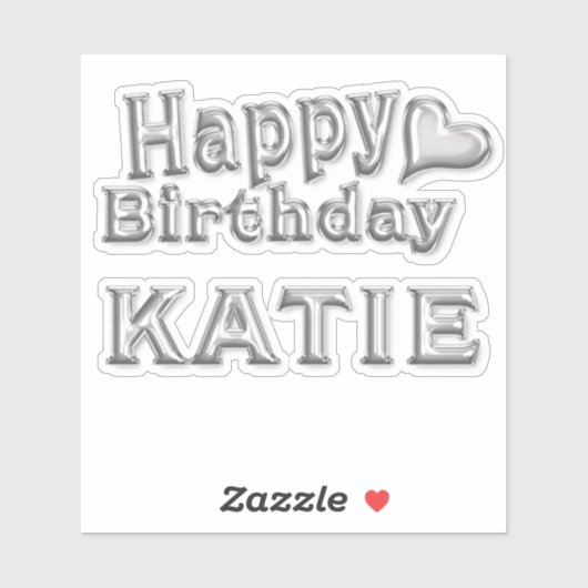Katie Happy Birthday silver Aufkleber Sticker シール (シート)