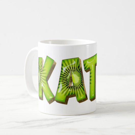 Katie Name Kiwi Style Tasse Teetasse Kaffeetasse コーヒーマグカップ (正面左)