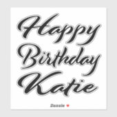 Katie Name Vorname black Sticker Geburtstag シール (シート)