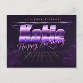 Katie Name Vorname lila Postkarte Geburtstag ポストカード (正面)