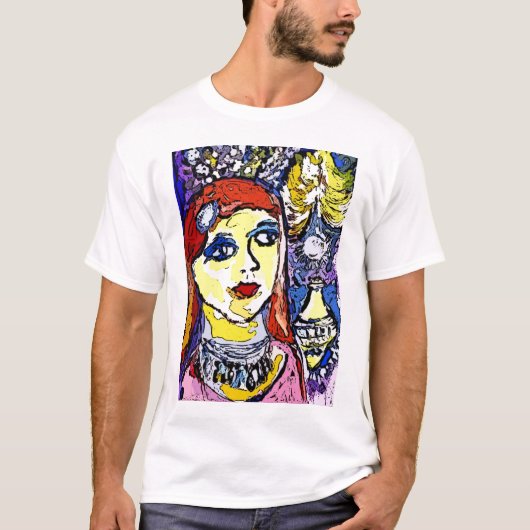 Katie Pfeifferを絵を描いている芸術の辛口の女の子 Tシャツ (正面)