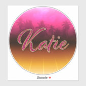 Katie Vorname Name golden pink Aufkleber Sticker シール (シート)