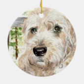 Katie Wheaton柔らかい上塗を施してあるテリア セラミックオーナメント (裏面)