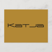 Katja – オーファン黒キャラクターの幾何学的フォント ポストカード (正面)