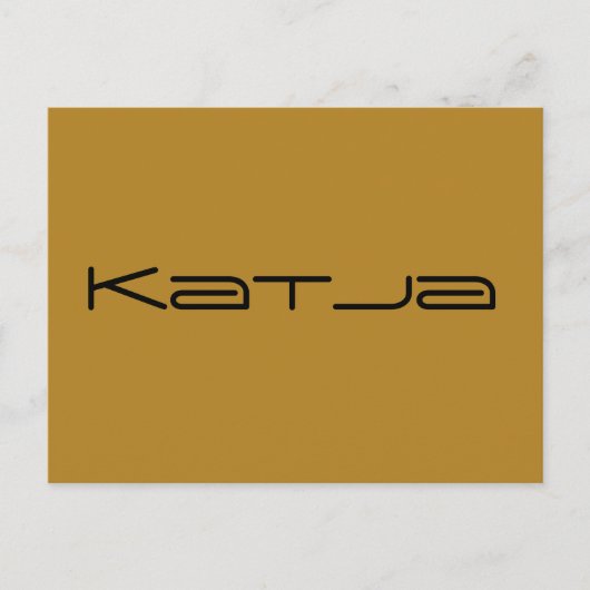 Katja – オーファン黒キャラクターの幾何学的フォント ポストカード (正面)