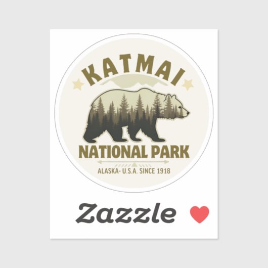 Katmai National Park Alaska Since 1918 シール (シート)