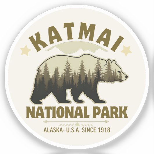 Katmai National Park Alaska Since 1918 シール (正面)