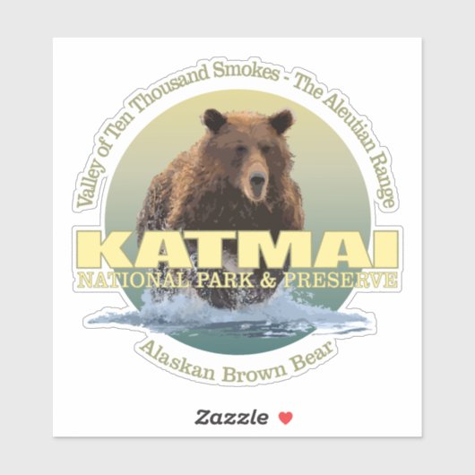 Katmai NP (Brown Bear) WT シール (シート)