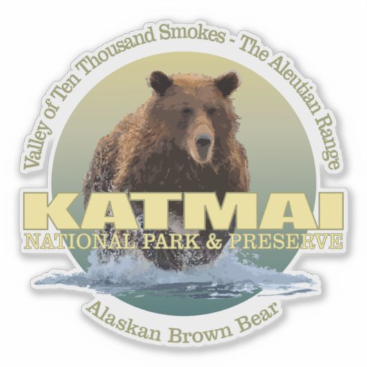 Katmai NP (Brown Bear) WT シール (正面)