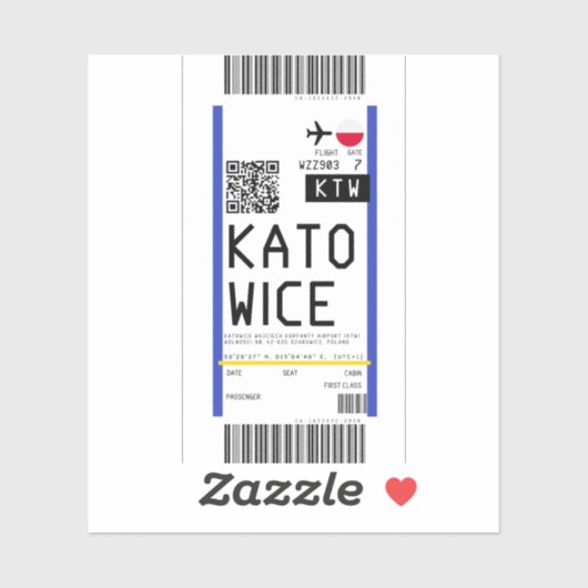 Katowice (KTW)への搭乗券 シール (シート)