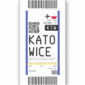 Katowice (KTW)への搭乗券 シール (正面)