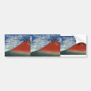 Katsushika Hokusai: 晴天の山 バンパーステッカー
