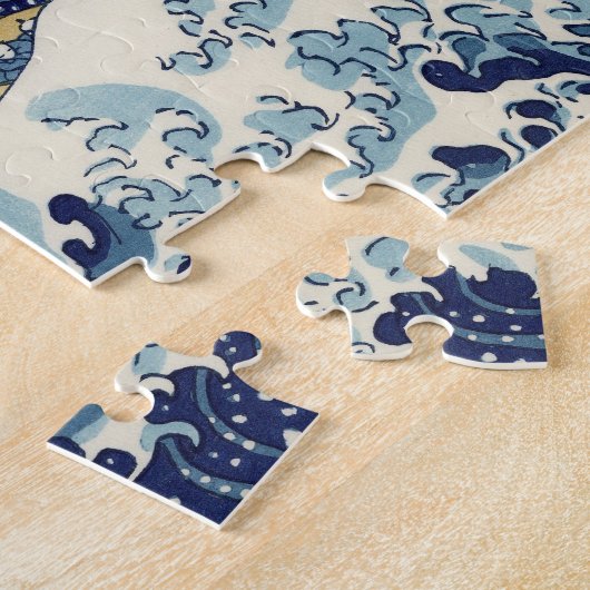 KATSUSHIKA HOKUSAI -神奈川を離れた素晴らしい波 ジグソーパズル (側面)