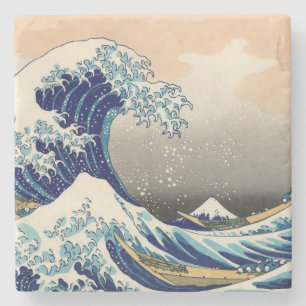 KATSUSHIKA HOKUSAI -神奈川を離れた素晴らしい波 ストーンコースター