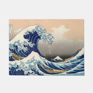 KATSUSHIKA HOKUSAI -神奈川を離れた素晴らしい波 ドアマット
