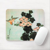 Katsushika Hokusai (葛飾北斎) -ハイビスカスおよびすずめ マウスパッド (マウス)
