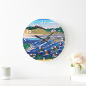 Katsushika Hokusai - Fuji from Kanaya on Tokaido ラージ壁時計 (ホーム)