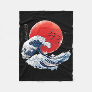 Katsushika Hokusai Japanese Great Wave Men Women K フリースブランケット
