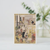 Katsushika Hokusai: New Year's Day,Teahouse Ogi-ya シーズンポストカード (スタンド正面)