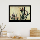 Katsushika Hokusai's Ukiyo-e Woodcut Print: Irises ポスター (キッチン)