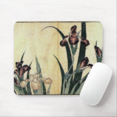 Katsushika Hokusai's Ukiyo-e Woodcut Print: Irises マウスパッド (マウス)