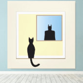 Katt i fönster キャンバスプリント (インサイチュ (ウッドフロア))