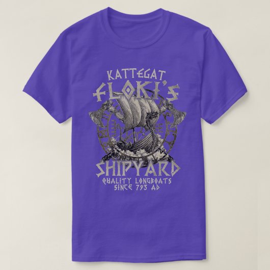 Kattegat Flokis造船所品質ロングボート以降 Tシャツ (デザイン正面)