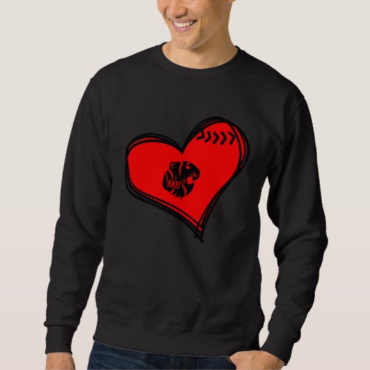 Katy Tigers Baseball Heart スウェットシャツ (正面)