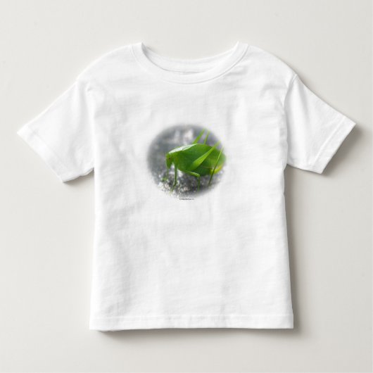 Katydidのバッタの自然の写真の綿のTシャツ トドラーTシャツ (正面)