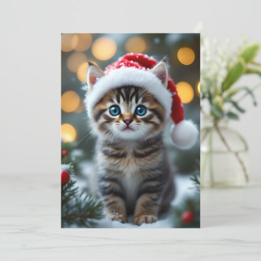 Kätzchen mit roter Weihnachtsmütze 招待状 (スタンド正面)