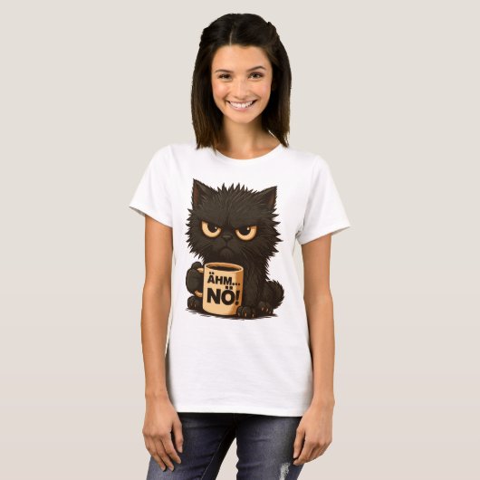 Katze „Ähm Nö“ – Lustiges Katzen-Sarkasmus-Design Tシャツ (正面フル)