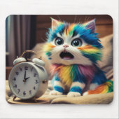 Katze auf Mauspad mit Wecker マウスパッド (正面)