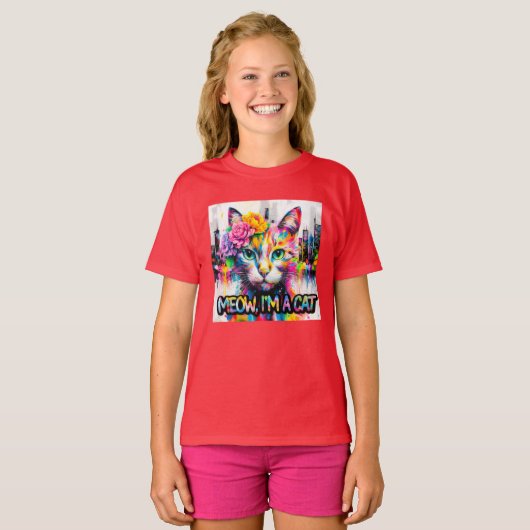 Katze bunt  tシャツ (正面フル)