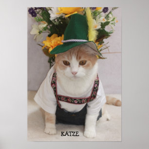 KATZE/CATドイおもしろいツ猫 ポスター