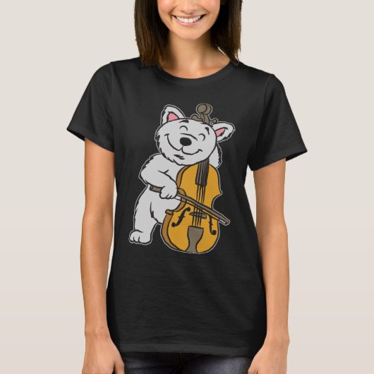 Katze Cello Musiklehrerin Tシャツ (正面)