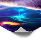 Katze , Hintergrund in dezentem Neon Farben ポスター (角)