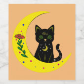 Katze im Mond Cat on moon ワインラベル (シングルラベル)