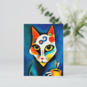 Katze im Stile der Klassischen Modernen Kunst. ポストカード (スタンド正面)
