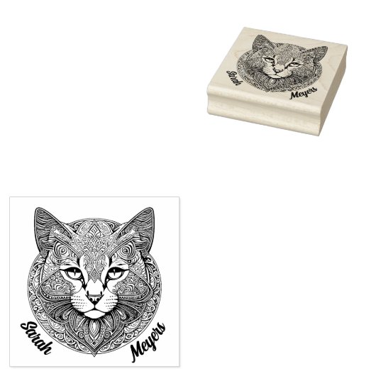Katze Mandala ラバースタンプ (押印)