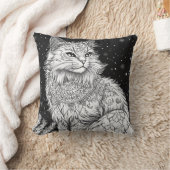 Katze Mandala unter magischem Sternenhimmel クッション (ブランケット)