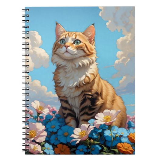 Katze mit Blumen ノートブック (正面)