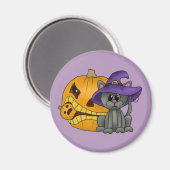 Katze mit Kürbis マグネット (正面/裏面)