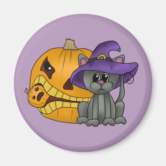 Katze mit Kürbis マグネット (正面)