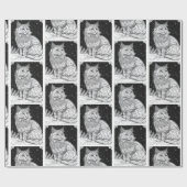 Katze mit Mandala unterm Sternenhimmel ラッピングペーパー (フラット)