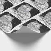 Katze mit Mandala unterm Sternenhimmel ラッピングペーパー (角)