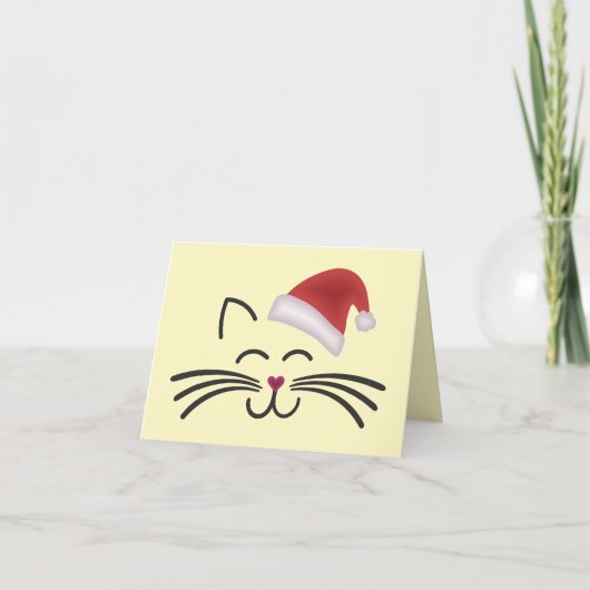 Katze Nikolaus Mütze Cat Santa Hat カード (正面)