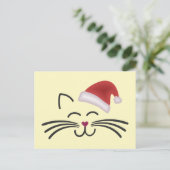 Katze Nikolaus Mütze Cat Santa Hat ポストカード (スタンド正面)