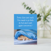 Katze rot Bett versteckt Some days suck ポストカード (スタンド正面)