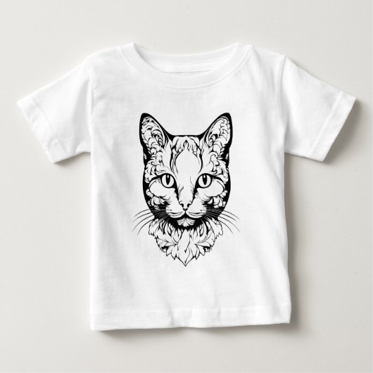 Katze - Scherenschnitt ベビーTシャツ (正面)